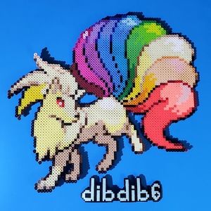 Ninetails kandi perler wall art pokemon go pikachu
